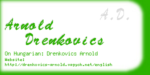 arnold drenkovics business card